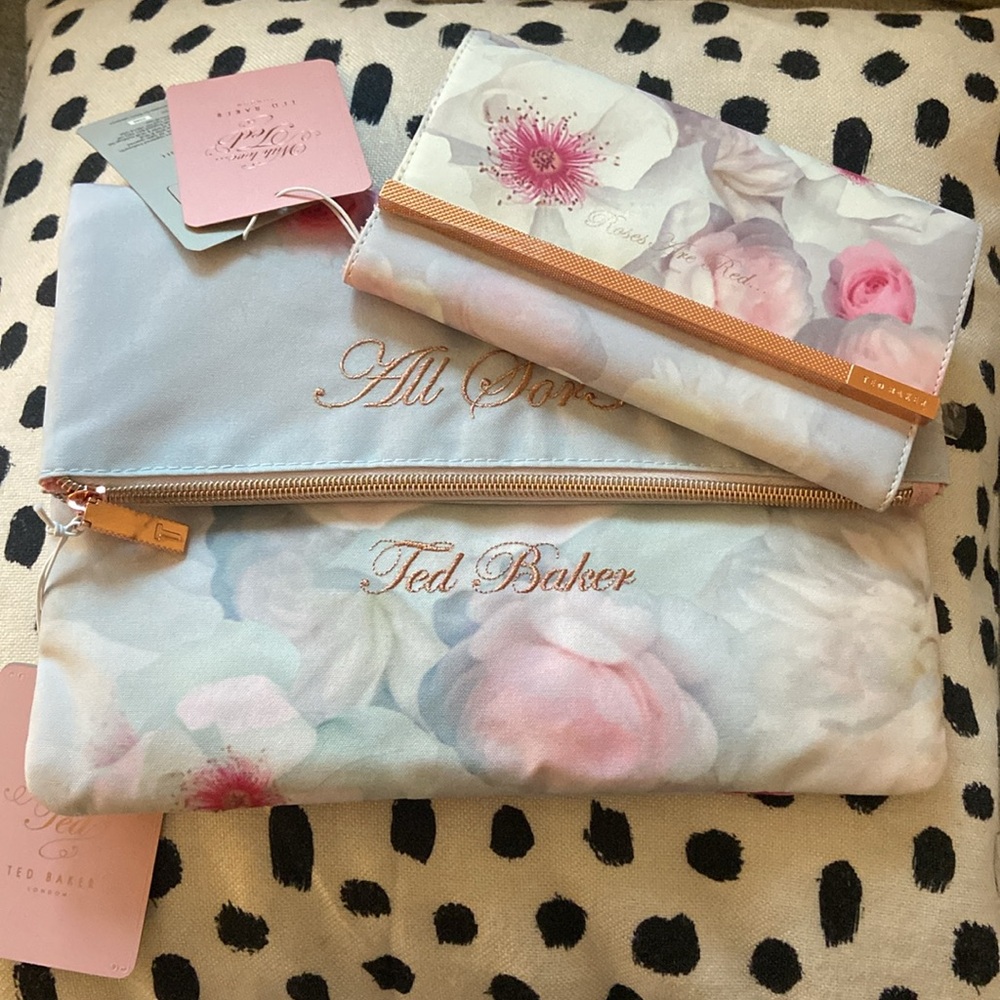 Ted Baker- NWT Set Jewelry Pouch & Laundry Pouch